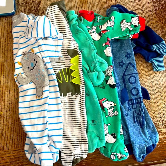 Carter's One Pieces Lot Of 5 Newborn Baby Boy Sleepers Poshmark